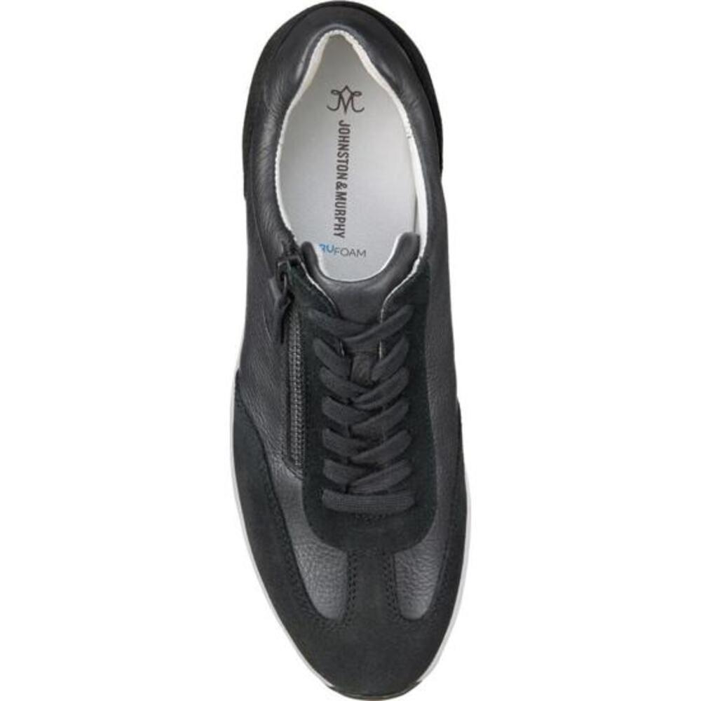 Johnston & Murphy Gracie Black Leather Sneakers with Side Zipper 9m - Picture 2 of 7